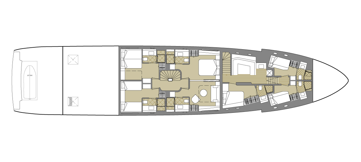 Explorer yacht 110 - Lower deck
